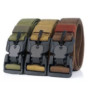 Leger riem tactische militaire nylon taille riemen snelle release outdoor jacht training sterke metalen gesp politie heren