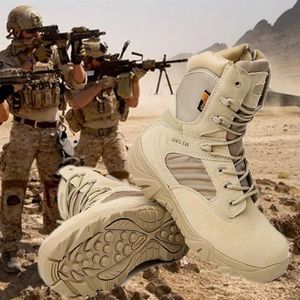 Legerlaarzen Zipper Design Tactical Boots Delta Shoes Black Khaki Militaire Botas Outdoor Wandelschoenen Travel Boots274T