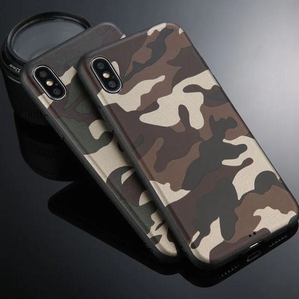 Coque de Camouflage vert armée, étui arrière en Silicone TPU souple pour iPhone 11 12Pro 13 Pro Max SE 2020 X XR XS Max 6 6S 7 8 Plus