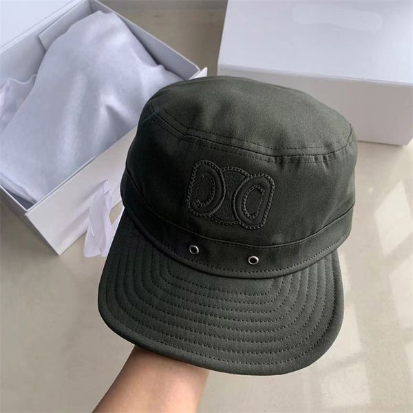 Sombreros de periódico del diseñador verde del ejército Sombreros femeninos Gabardine Blending Bonnets Women Fashion Street Caps Casquette Luxury formal