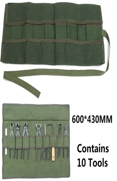 Army Green Japonsi Bonsai Almacenamiento Bolso Roll Bag Garden Repair Alicates de alicates de cables SELVA DE CONJUNTO DE CASA DE LANA DE CASA