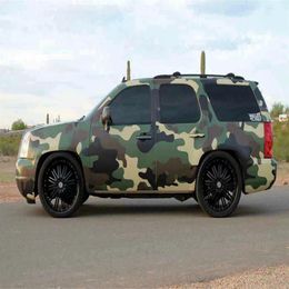 Legergroen Jumbo Camouflage Vinyl Car Wrap Film DIY Sticker Car Wrapping Folie met Luchtbellen 258D