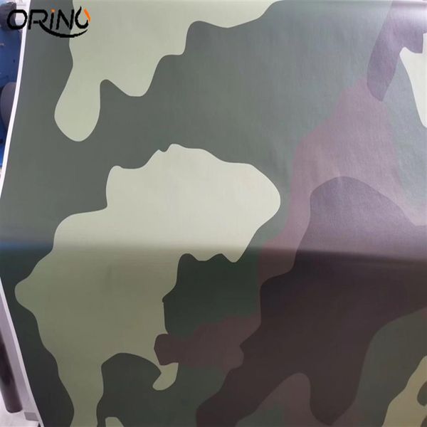 Película de revestimiento para coche de vinilo de camuflaje Jumbo verde militar, pegatina adhesiva DIY, lámina para envolver coche con burbujas de aire 302k