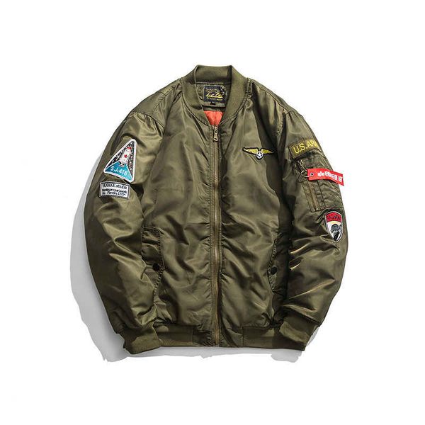 Armée Vert Hommes Casual Veste Hip Hop Grande Taille Streetwear Hommes Pilote Bomber Veste Manteau Mâle Militaire Pardessus Haute Qualité 210603