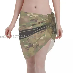 Lettre de l'armée L Sexy Women Beach Cover Up Wrap en mousseline de bain en mousseline de bain Pareo Sarong Robe Camo Bikini Ups Skirts Swimsuit