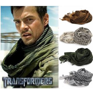 Armée Militaire Tactique Unisexe Arabe Shemag Coton Foulards Chasse Paintball Tête Écharpe Visage Maille Désert Bandanas Vert Militaire Z Y200110