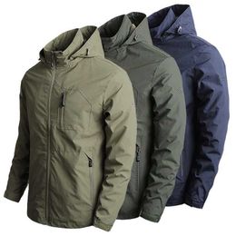 Armée militaire coupe-vent veste hommes printemps automne décontracté mince respirant manteau à capuche vêtements d'extérieur vêtements de trekking imperméables 5XL x0710