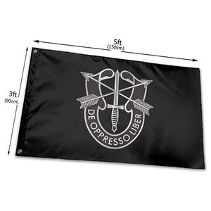 Bandera con logotipo de las fuerzas especiales del ejército 3x5 pies Color vivo y resistente a la decoloración UV Banner decorativo con doble costura 90x150cm Festival deportivo Impreso digital al por mayor