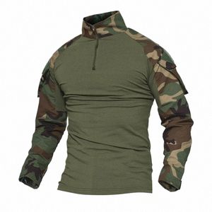 Leger Tactische Kikker Shirt Mannen SWAT Soldaten Militaire Combat Uniform Lg Mouw Tops Camoue Airsoft Paintball T-shirt Kleding M5A2 #