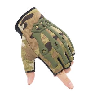 Gants tactiques de l'armée Gants sans doigts pour hommes Knuckle Anti-Skid Bicycle Shooting Paintball Motor Half Finger Gloves