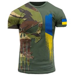 Army Veteran 3d Print Men S T Shirts Oekraïne Soldaat Casual Round Neck Loose Short Sleeve Camouflage Commando Men Kleding 6xl 220719