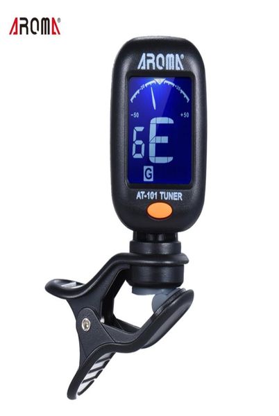 Aroma AT101 Mini Clipon Digital Guitar Tuner Con Clip Giratorio de Alta Sensibilidad Para Cromático Guitarra Violín Violín ukelele2514392