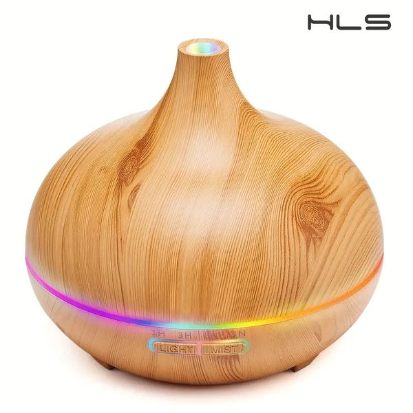 Diffuseur d'arômes pour grande pièce d'huiles essentielles, diffuseurs d'huiles essentielles de bureau pour enfants à la maison, humidificateur à brume fraîche pour chambre à coucher calme avec lumière ambiante