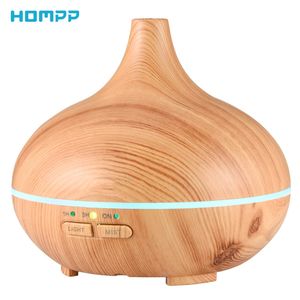 Aroma Diffuseur Humidificateur Huile Parfums Ultrasons Parfum Humidificateur Grain de Bois LED Portable pour Bébés Enfants Maison Yoga Y200416