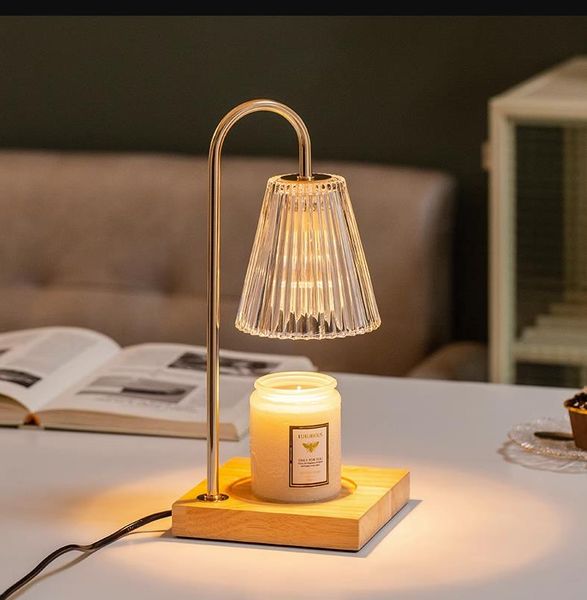 Lampe aromatique lampe de table sans feu interrupteur réglable chambre en verre simple lumière décorative créative