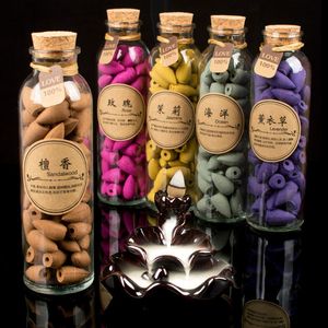 Aromatherapie 58Pcs Glazen Fles Pakket Smaak Kan Kiezen Natuurlijke Rook Terugstromen Wierook Kegels Holle Kegel Wierook Sandelhout 230717