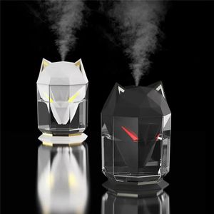 Aromatherapie 600ML Wolf Luchtbevochtiger USB Elektrische Aroma Essentiële Olie Diffuser Draagbare Cool Mist Sproeier Met LED Licht voor Thuiskantoor