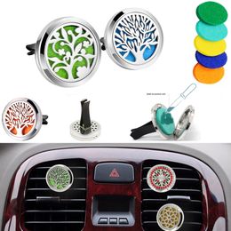 Aromatherapie Home Essentiële Olie Diffuser Voor Auto Luchtverfrisser Parfumflesje Medaillon Clip met 5 STUKS Wasbare Vilt Pads geur auto interieur decoratie