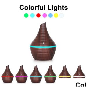 Aromathérapie Grain de bois Spray froid Hine Type Humidificateurs 300 ml Fil Électronique Chauffage Domestique USB Coton Tige Sant Bouche Colorf Lampe D Dhs9X