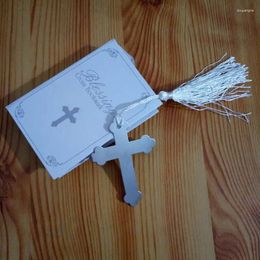 Arrivo Segnalibro con croce in argento da 100 pezzi nel libro, regalo per feste religiose per gli ospiti