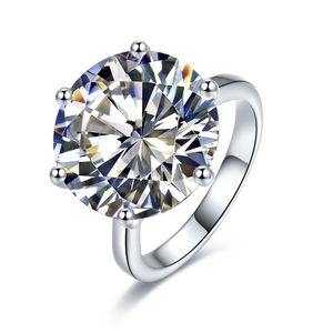 Aankomst 10CT gesimuleerde diamant solitaire engagement trouwring, vrouwen zilveren kleur ring 220113