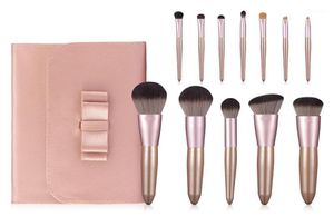 Arrivée 12pcs Makeup Brushes Ensemble avec un sac rose de luxe Contour Contour Powder Tools Cosmetic Tools Synthetic Hair Kit16083636