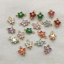 Arrivée 13x8 mm 50pcs Cuivre avec des connecteurs de fleurs de zircone cubique pour les boucles d'oreilles accessoires de pièces de reprise