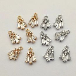 Arrivée 15x9mm 50pcs Copper Cumbic Zirconia Father Shape Charm pour les boucles d'oreilles Partshand Made Orees Résultats bijoux BIEUX DIY 240429