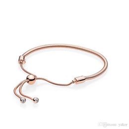 Aankomst 18k Rose Gold Moments Hand Chain armband Set originele doos voor Pandora 925 Sterling Silver Women Wedding armbanden221L