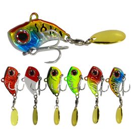 Collectie 1PCS 9g13g16g22g Metalen VIB Vissen Lokken Spinner Zinken Roterende Lepel Pin Crankbait Pailletten Aas Visgerei 220726