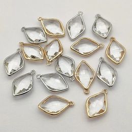 Arrivée 24x14 mm 50pcs Copper Crystal Charme ovale pour les pièces de boucle d'oreille faits à la main