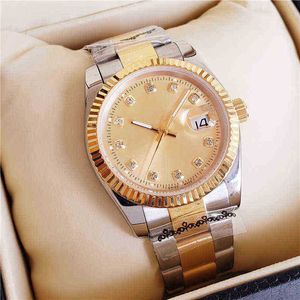 Llegada 36 mm 41 mm Amantes Relojes Diamante Hombre Mujer Cara dorada Relojes de pulsera automáticos Diseñador Reloj para mujer P10n