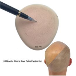 Llegada 3D Realista Silicona Cuero Cabelludo Micropigmentación Tatuaje Práctica PIEL 240103