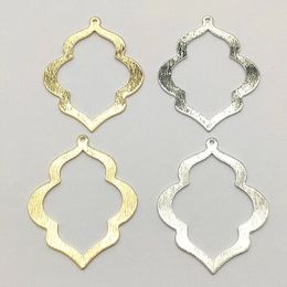 Pendentifs en laiton, breloque en forme de feuille, pour collier, boucles d'oreilles, pièces de bricolage, composants de résultats de bijoux, 49x38mm, 50 pièces, 240309