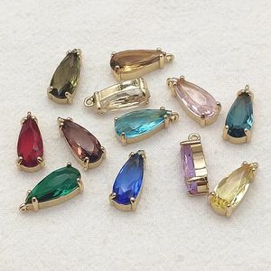 ARRIVÉE 8x18mm 50pcs cuivre cristal goutte charme pour collier/boucles d'oreilles faits à la main bricolage pièces bijoux accessoires résultats 240315