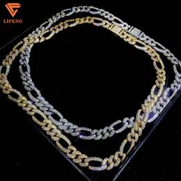 Arrivée 925 Silver Hiphop Men Bling Iced Out 14 mm Collier de chaîne cubaine 18K