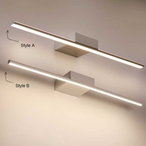 Aankomst zwart / wit 400/600/800 / 1000 / 1200mm LED badkamer spiegel lichten moderne make-up dressing badkamer led spiegel lamp 210724