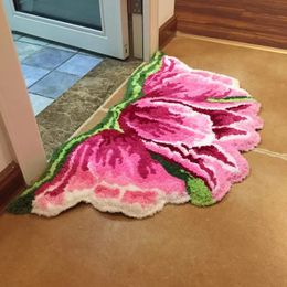 Arrivée tapis d'art de couleur vive pour paillasson pour tapis de porte tulipes de porte 80*50 cm 240111