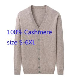 Aankomst Vest Heren Jong Groot Casual V-hals Computer Gebreid Dikke Herfst En Winter 100 Shmere Trui Plus Size S-6XL240127