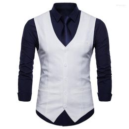 Chalecos de vestir de llegada para hombre, chaleco de traje ajustado para hombre, chaleco para hombre, chaleco informal sin mangas para hombre, chaqueta de negocios Formal 1 Phin22 para hombre