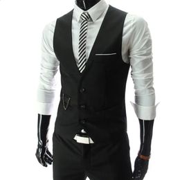 Vestido de llegada chalecos para hombres Traje de hombre delgado para hombre Vest Chaleco masculino Gilet Homme Casual Sleeveless Formal Comercial 240321