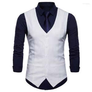 Aankomstkleding Vesten voor mannen slanke fit heren pak vest mannelijke vest gilet homme casual mouwloze formele business jacket1 heren phin22