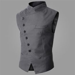 Aankomst Jurk Vesten Voor Mannen Werken Mouwloze Blazer Jaqueta Colete Mannelijke Gilet Homme Heren Formele Vest Vest211q