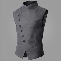 Aankomst Jurk Vesten Voor Mannen Werken Mouwloze Blazer Jaqueta Colete Mannelijke Gilet Homme Heren Formele Vest Vest205D