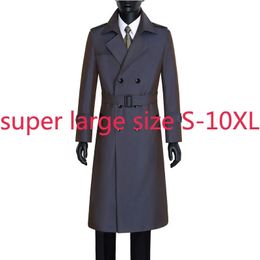 Arrivée mode haute qualité x-long décontracté col rabattu Double boutonnage épais caméléon manteau hommes grande taille S-8XL9XL10XL 240108