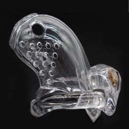 Llegada Fish Head Shape Male Cock Cage con 4 tamaños Pene Ring Lock Men Chastity Device Adult Sex Toy 5 Color F58-1216q