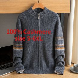 Arrivée de haute qualité 100% cachemire hommes grand gros tricoté Double brin épaissi pull manteau grande taille S-4XL 5XL 6XL 240125