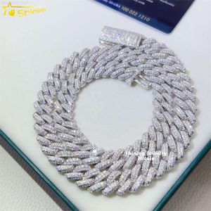 Aankomst Hip Hop Ketting 925 Zilver 12mm Vvs Diamond Moissanite Iced Out Cubaanse Link Chain