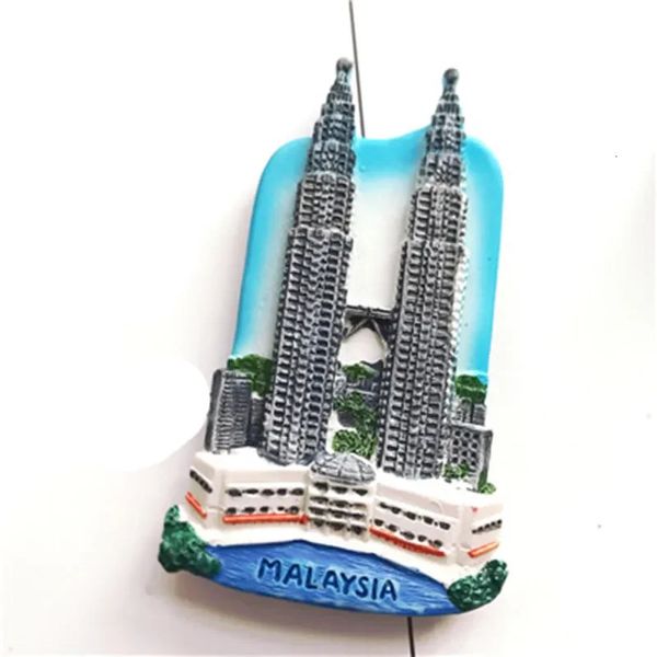 Arrivée à Kuala Lumpur Malaysia Twin Towers 3D Réfrigérateur Magnet Tourisme Souvenir Réfrigérateur Magnétique Autocollant Cadeau Home Decoration 240506