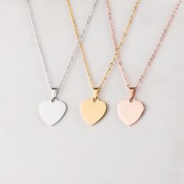 Arrivée Amour Coeur Pendentif Collier Miroir Poli En Acier Inoxydable Chaîne Collier Pour Les Femmes Cadeau 10 Piecelot 240127